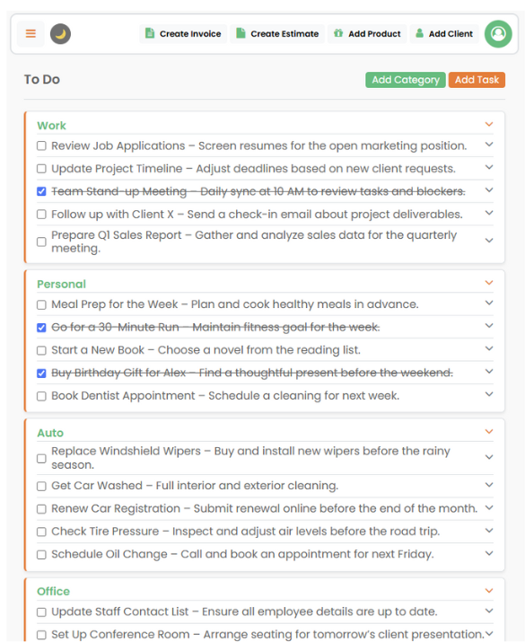 To-do lists on Zeemy